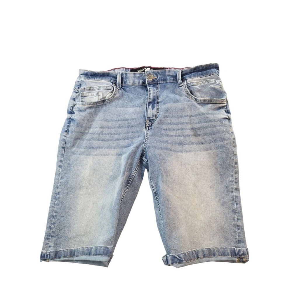 Xray Denim Jorts Mens 38‎ Light Wash Baggy Distressed Retro Skater Jean Shorts